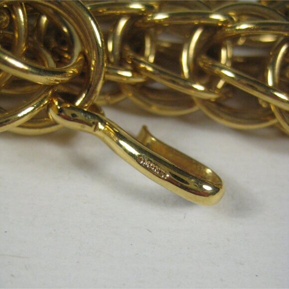 Monet Goldtone Chain Interlocking Necklace 22 In Vintage Statement Massive - Picture 3 of 8